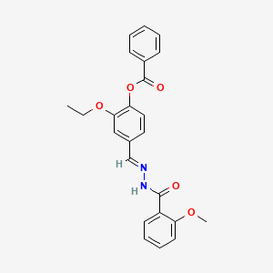 molecular formula C24H22N2O5 B12011461 2-Ethoxy-4-(2-(2-methoxybenzoyl)carbohydrazonoyl)phenyl benzoate CAS No. 357298-17-0