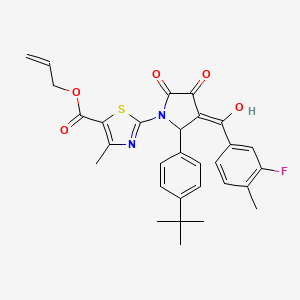 molecular formula C30H29FN2O5S B12011522 Allyl 2-[2-(4-tert-butylphenyl)-3-(3-fluoro-4-methylbenzoyl)-4-hydroxy-5-oxo-2,5-dihydro-1H-pyrrol-1-YL]-4-methyl-1,3-thiazole-5-carboxylate 