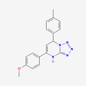molecular formula C18H17N5O B1201154 5-(4-Methoxyphenyl)-7-(4-methylphenyl)-1,7-dihydrotetrazolo[1,5-a]pyrimidine 