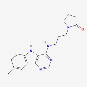 1-[3-[(8-methyl-5H-pyrimido[5,4-b]indol-4-yl)amino]propyl]-2-pyrrolidinone