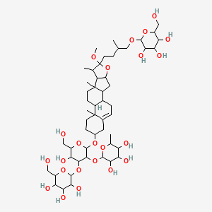 3-((2-O-(6-Deoxyhexopyranosyl)-3-O-hexopyranosylhexopyranosyl)oxy)-22-methoxyfurost-5-en-26-yl hexopyranoside