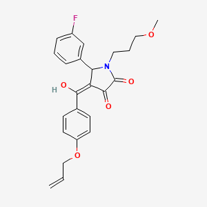 molecular formula C24H24FNO5 B12011600 4-(4-(Allyloxy)benzoyl)-5-(3-fluorophenyl)-3-hydroxy-1-(3-methoxypropyl)-1H-pyrrol-2(5H)-one CAS No. 618074-36-5