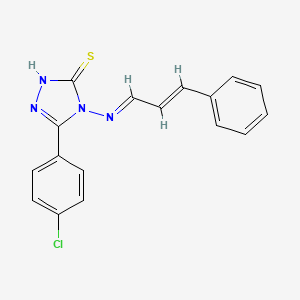 molecular formula C17H13ClN4S B12011643 5-(4-Chlorophenyl)-4-((3-phenyl-2-propenylidene)amino)-4H-1,2,4-triazole-3-thiol 