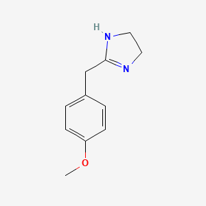 molecular formula C11H14N2O B12011649 1H-Imidazole, 4,5-dihydro-2-((4-methoxyphenyl)methyl)- CAS No. 71609-39-7