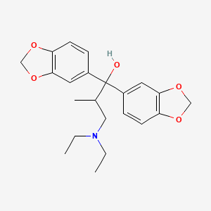 molecular formula C22H27NO5 B12011675 1,1-(Bis(3,4-(methylenedioxy)phenyl))-3-(diethylamino)-2-methyl-1-propanol CAS No. 21564-55-6