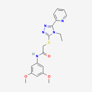 molecular formula C19H21N5O3S B12011684 N-(3,5-dimethoxyphenyl)-2-{[4-ethyl-5-(pyridin-2-yl)-4H-1,2,4-triazol-3-yl]sulfanyl}acetamide CAS No. 585558-26-5