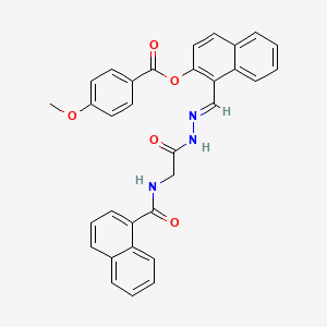 molecular formula C32H25N3O5 B12011690 [1-[(E)-[[2-(naphthalene-1-carbonylamino)acetyl]hydrazinylidene]methyl]naphthalen-2-yl] 4-methoxybenzoate 