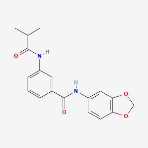 molecular formula C18H18N2O4 B1201170 N-(2H-1,3-BENZODIOXOL-5-YL)-3-(2-METHYLPROPANAMIDO)BENZAMIDE 