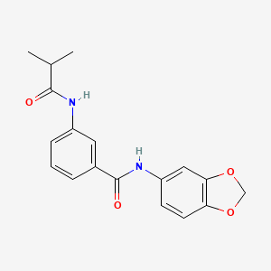 N-(1,3-benzodioxol-5-yl)-3-[(2-methyl-1-oxopropyl)amino]benzamide