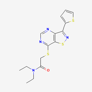 N,N-diethyl-2-[(3-thiophen-2-yl-7-isothiazolo[4,5-d]pyrimidinyl)thio]acetamide