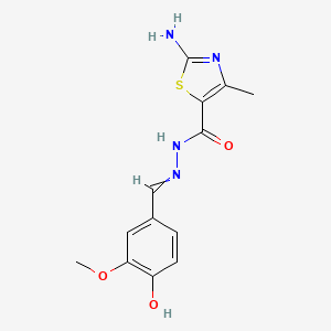 2-amino-N'-[(3-methoxy-4-oxo-1-cyclohexa-2,5-dienylidene)methyl]-4-methyl-5-thiazolecarbohydrazide