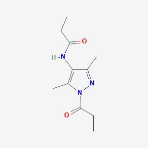 molecular formula C11H17N3O2 B1201178 N-(3,5-Dimethyl-1-propionyl-1H-pyrazol-4-yl)-propionamide 