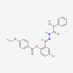 molecular formula C24H21BrN2O5 B12011847 [4-bromo-2-[(E)-[(2-hydroxy-2-phenylacetyl)hydrazinylidene]methyl]phenyl] 4-ethoxybenzoate 