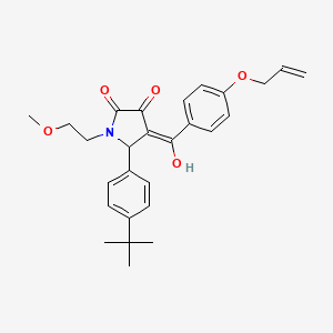 molecular formula C27H31NO5 B12011867 4-(4-(Allyloxy)benzoyl)-5-(4-(tert-butyl)phenyl)-3-hydroxy-1-(2-methoxyethyl)-1H-pyrrol-2(5H)-one CAS No. 618074-25-2