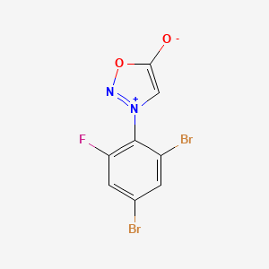 molecular formula C8H3Br2FN2O2 B12011878 3-(2,4-Dibromo-6-fluorophenyl)sydnone 