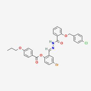 molecular formula C31H26BrClN2O5 B12011880 [4-bromo-2-[(E)-[[2-[(4-chlorophenyl)methoxy]benzoyl]hydrazinylidene]methyl]phenyl] 4-propoxybenzoate CAS No. 769153-74-4
