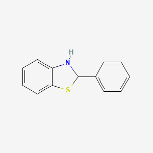 molecular formula C13H11NS B12011895 Benzothiazole, 2,3-dihydro-2-phenyl- CAS No. 31230-83-8