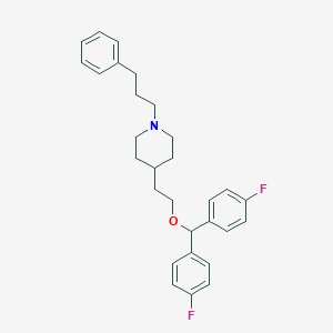 molecular formula C29H33F2NO B120119 4-(2-(Bis(4-fluorophenyl)methoxy)ethyl)-1-(3-phenylpropyl)piperidine CAS No. 152127-26-9