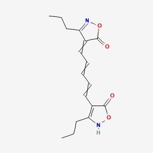 4-[5-(5-oxo-3-propyl-2H-1,2-oxazol-4-yl)penta-2,4-dienylidene]-3-propyl-1,2-oxazol-5-one