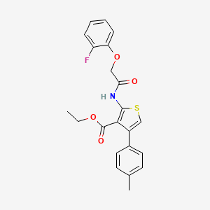 molecular formula C22H20FNO4S B12012105 Ethyl 2-{[(2-fluorophenoxy)acetyl]amino}-4-(4-methylphenyl)thiophene-3-carboxylate CAS No. 373375-70-3