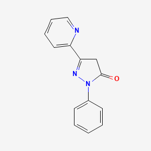 molecular formula C14H11N3O B12012133 2-phenyl-5-pyridin-2-yl-4H-pyrazol-3-one CAS No. 21683-60-3