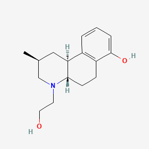 molecular formula C16H23NO2 B1201220 2,3,4a,5,6,10b-Hexahydro-7-hydroxy-2-methylbenzo(f)quinoline-4(1H)-ethanol CAS No. 133812-85-8
