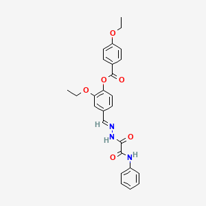 molecular formula C26H25N3O6 B12012227 4-((E)-{[anilino(oxo)acetyl]hydrazono}methyl)-2-ethoxyphenyl 4-ethoxybenzoate CAS No. 767335-83-1