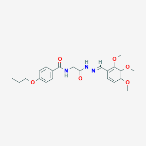 molecular formula C22H27N3O6 B12012260 N-(2-Oxo-2-(2-(2,3,4-trimethoxybenzylidene)hydrazino)ethyl)-4-propoxybenzamide CAS No. 769150-47-2