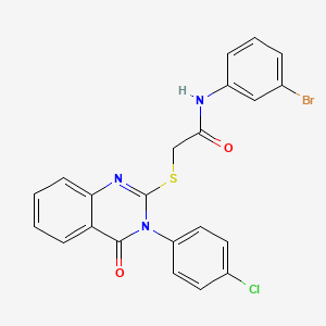 molecular formula C22H15BrClN3O2S B12012274 N-(3-bromophenyl)-2-{[3-(4-chlorophenyl)-4-oxo-3,4-dihydroquinazolin-2-yl]sulfanyl}acetamide CAS No. 680992-00-1