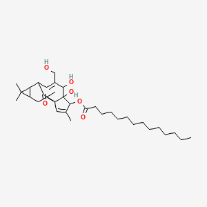 Tetradecanoic acid, 1a,2,5,5a,6,9,10,10a-octahydro-5,5a-dihydroxy-4-(hydroxymethyl)-1,1,7,9-tetramethyl-11-oxo-1H-2,8a-methanocyclopenta(a)cyclopropa(e)cyclodecen-6-yl ester