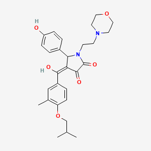 molecular formula C28H34N2O6 B12012472 3-hydroxy-5-(4-hydroxyphenyl)-4-(4-isobutoxy-3-methylbenzoyl)-1-[2-(4-morpholinyl)ethyl]-1,5-dihydro-2H-pyrrol-2-one 