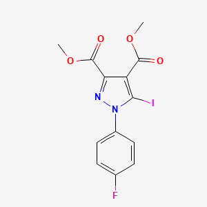 molecular formula C13H10FIN2O4 B12012525 Dimethyl 1-(4-fluorophenyl)-5-iodo-1H-pyrazole-3,4-dicarboxylate 
