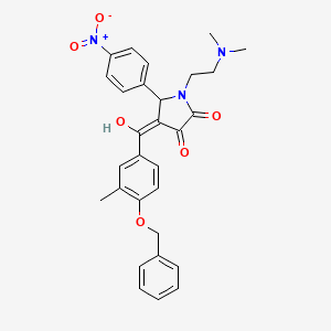 molecular formula C29H29N3O6 B12012565 4-[4-(Benzyloxy)-3-methylbenzoyl]-1-[2-(dimethylamino)ethyl]-3-hydroxy-5-(4-nitrophenyl)-1,5-dihydro-2H-pyrrol-2-one 