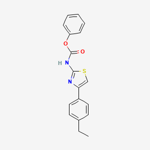 molecular formula C18H16N2O2S B1201260 N-[4-(4-ethylphenyl)-2-thiazolyl]carbamic acid phenyl ester 