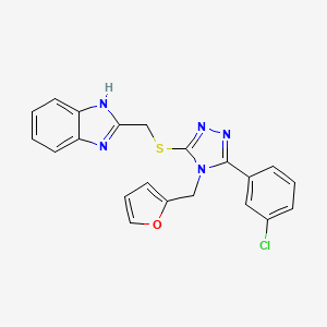 2-[[[5-(3-chlorophenyl)-4-(2-furanylmethyl)-1,2,4-triazol-3-yl]thio]methyl]-1H-benzimidazole