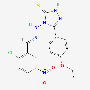 molecular formula C17H15ClN6O3S B12012675 2-Chloro-5-nitrobenzaldehyde [3-(4-ethoxyphenyl)-5-sulfanyl-4H-1,2,4-triazol-4-YL]hydrazone CAS No. 624724-38-5