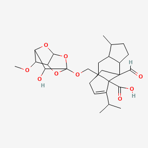 9-Formyl-2-[(9-hydroxy-8-methoxy-2,4,6-trioxatricyclo[3.3.1.03,7]nonan-5-yl)oxymethyl]-5-methyl-13-propan-2-yltetracyclo[7.4.0.02,11.04,8]tridec-12-ene-1-carboxylic acid