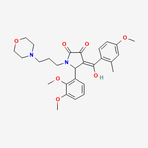 molecular formula C28H34N2O7 B12012744 5-(2,3-Dimethoxyphenyl)-3-hydroxy-4-(4-methoxy-2-methylbenzoyl)-1-[3-(4-morpholinyl)propyl]-1,5-dihydro-2H-pyrrol-2-one 