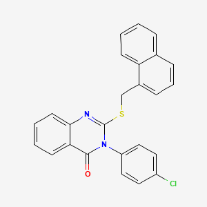 molecular formula C25H17ClN2OS B12012768 3-(4-Chlorophenyl)-2-((1-naphthylmethyl)thio)-4(3H)-quinazolinone CAS No. 556821-36-4