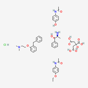 molecular formula C50H65ClN4O13 B1201282 Acetaminophen-phenylpropanolamine-phenyltoloxamine CAS No. 79191-48-3