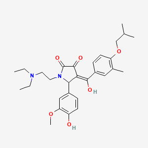 molecular formula C29H38N2O6 B12012949 1-[2-(Diethylamino)ethyl]-3-hydroxy-5-(4-hydroxy-3-methoxyphenyl)-4-(4-isobutoxy-3-methylbenzoyl)-1,5-dihydro-2H-pyrrol-2-one 