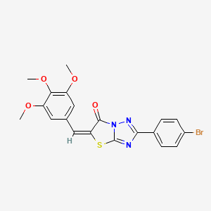 molecular formula C20H16BrN3O4S B12012955 (5E)-2-(4-bromophenyl)-5-(3,4,5-trimethoxybenzylidene)[1,3]thiazolo[3,2-b][1,2,4]triazol-6(5H)-one CAS No. 606952-80-1