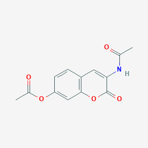 molecular formula C13H11NO5 B12012972 (3-Acetamido-2-oxochromen-7-yl) acetate 