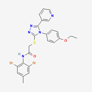 molecular formula C24H21Br2N5O2S B12013028 N-(2,6-dibromo-4-methylphenyl)-2-{[4-(4-ethoxyphenyl)-5-(3-pyridinyl)-4H-1,2,4-triazol-3-yl]sulfanyl}acetamide CAS No. 618432-51-2