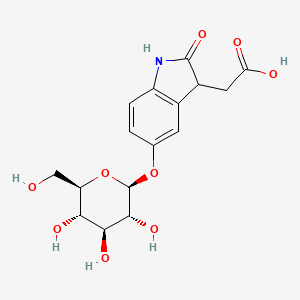 2-[2-oxo-5-[(2S,3R,4S,5S,6R)-3,4,5-trihydroxy-6-(hydroxymethyl)oxan-2-yl]oxy-1,3-dihydroindol-3-yl]acetic acid