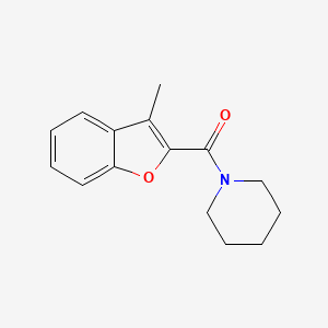 molecular formula C15H17NO2 B12013099 1-((3-Methyl-1-benzofuran-2-YL)carbonyl)piperidine CAS No. 92646-70-3