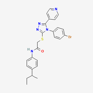 molecular formula C25H24BrN5OS B12013132 2-((4-(4-Bromophenyl)-5-(pyridin-4-yl)-4H-1,2,4-triazol-3-yl)thio)-N-(4-(sec-butyl)phenyl)acetamide CAS No. 618432-39-6