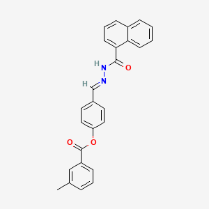 molecular formula C26H20N2O3 B12013149 4-(2-(1-Naphthoyl)carbohydrazonoyl)phenyl 3-methylbenzoate CAS No. 767320-44-5