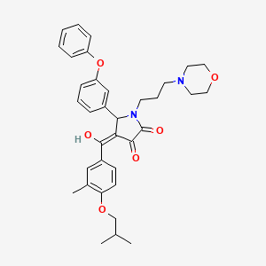 molecular formula C35H40N2O6 B12013205 3-Hydroxy-4-(4-isobutoxy-3-methylbenzoyl)-1-[3-(4-morpholinyl)propyl]-5-(3-phenoxyphenyl)-1,5-dihydro-2H-pyrrol-2-one 