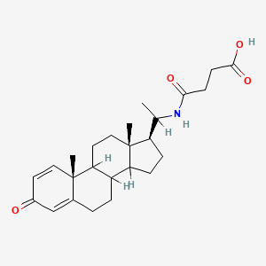 4-[1-[(10R,13S,17S)-10,13-dimethyl-3-oxo-6,7,8,9,11,12,14,15,16,17-decahydrocyclopenta[a]phenanthren-17-yl]ethylamino]-4-oxobutanoic acid